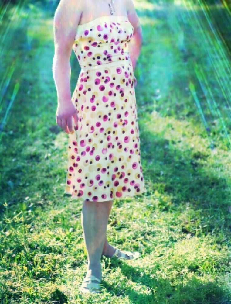 100% silk dotted midi gown